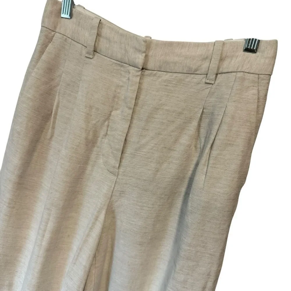 Aritzia Wilfred The Effortless Linen Cropped Pant in Natural Ecru